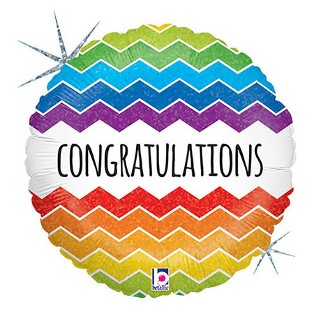 18 Inch Chevron Congratulations Foil Balloon
