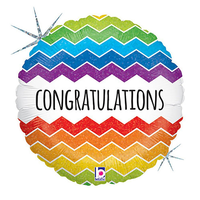 18 Inch Chevron Congratulations Foil Balloon