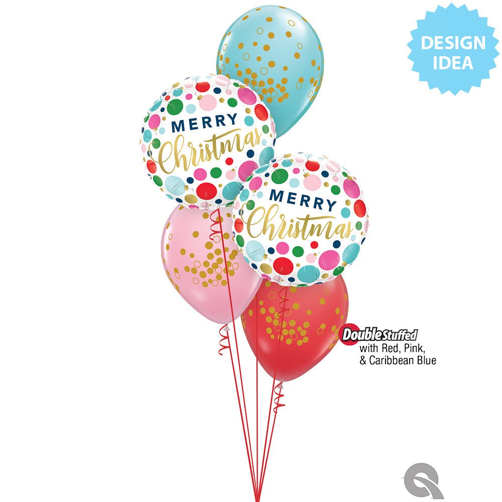 Christmas Foil Balloon 18 Inch Dots & Ornaments
