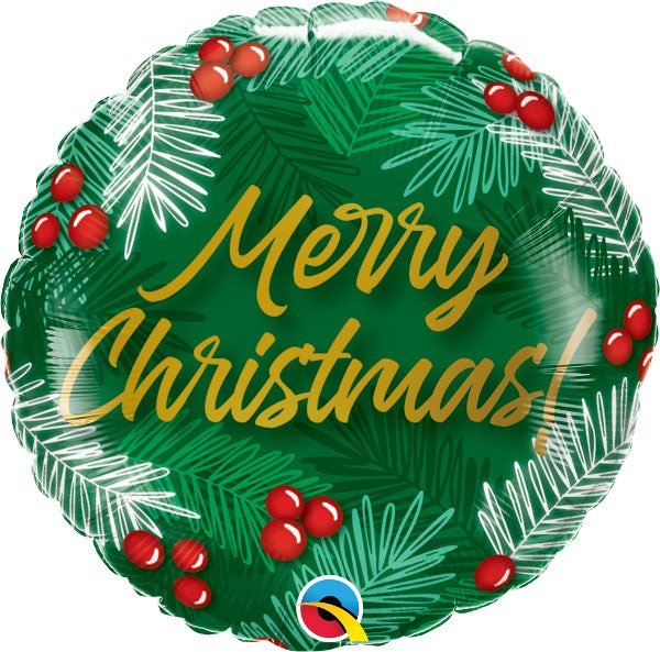Christmas Foil Balloon 18 Inch Greens & Berries