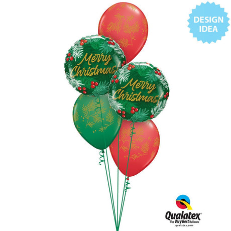 Christmas Foil Balloon 18 Inch Greens & Berries