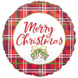 Foil Balloon Christmas Plaid 18 Inch