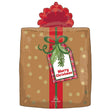 Christmas Plaid Present Foil Balloon