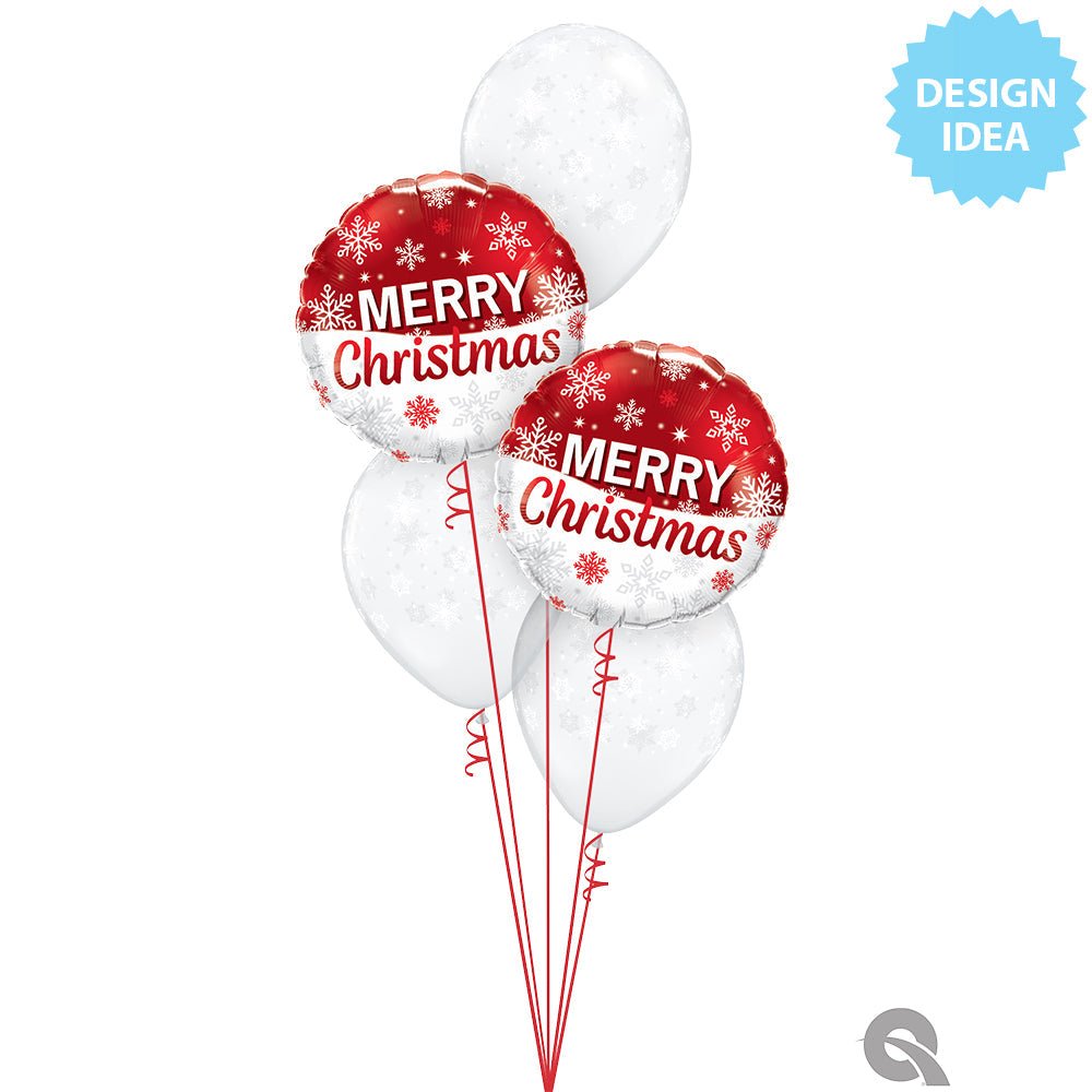 Christmas Snowflakes Red Foil Balloon