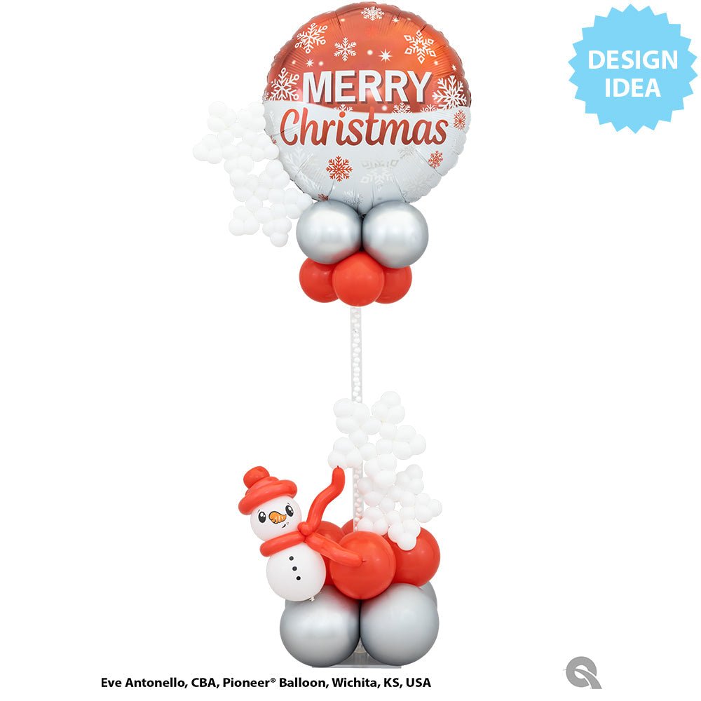 Christmas Snowflakes Red Foil Balloon
