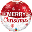 Christmas Snowflakes Red Foil Balloon