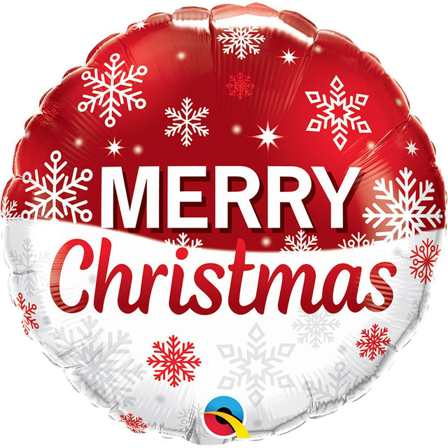 Christmas Snowflakes Red Foil Balloon