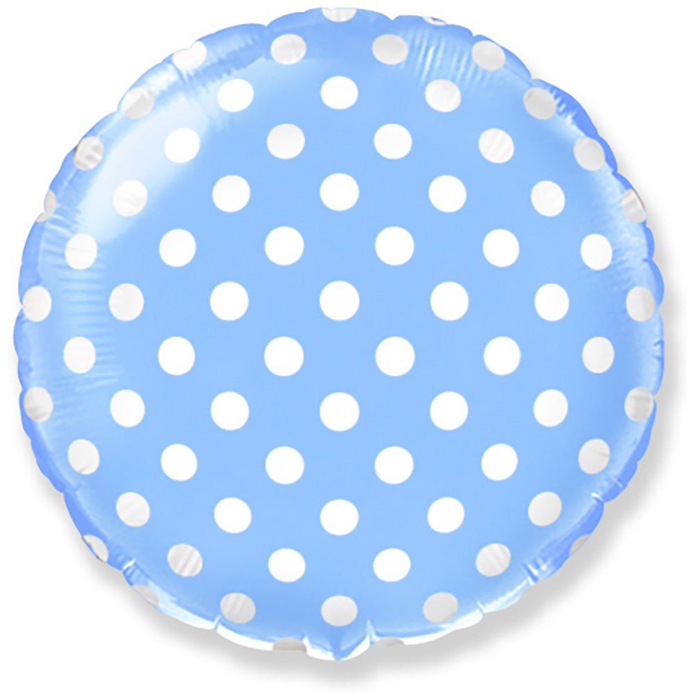 Foil Balloon Baby Blue Polka Dots