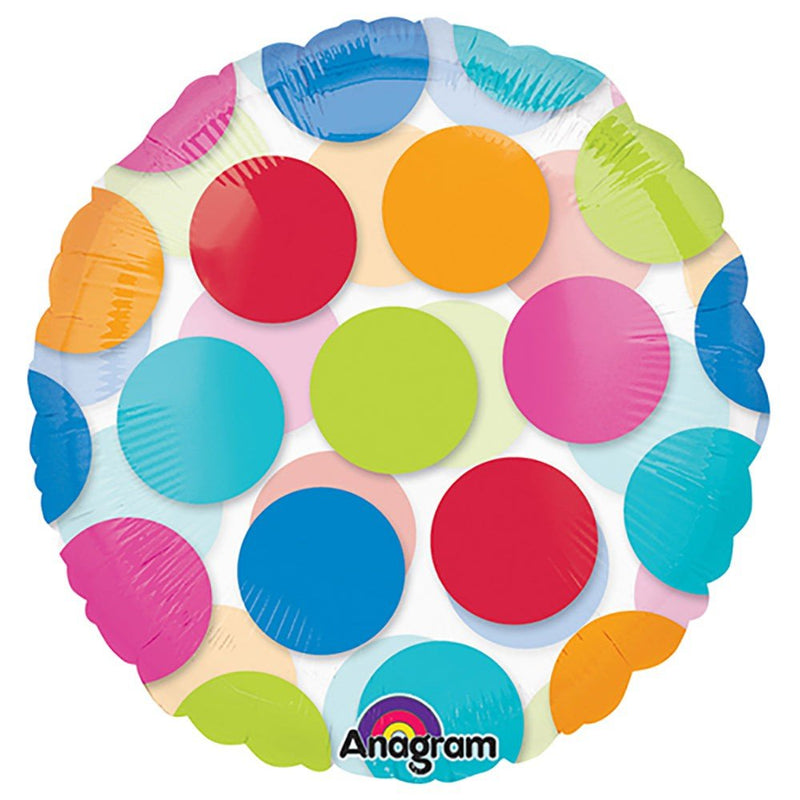 18 Inch Round Cabana Dots Foil Balloon