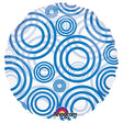 Foil Balloon 18 Inch Blue Circles