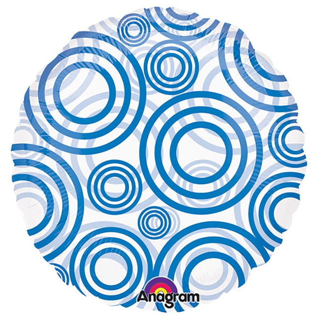 Foil Balloon 18 Inch Blue Circles