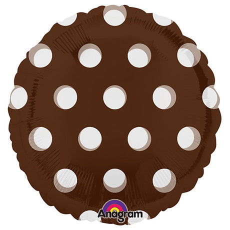 18 Inch Brown Dots Foil Balloon