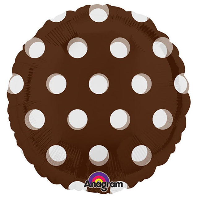 18 Inch Brown Dots Foil Balloon