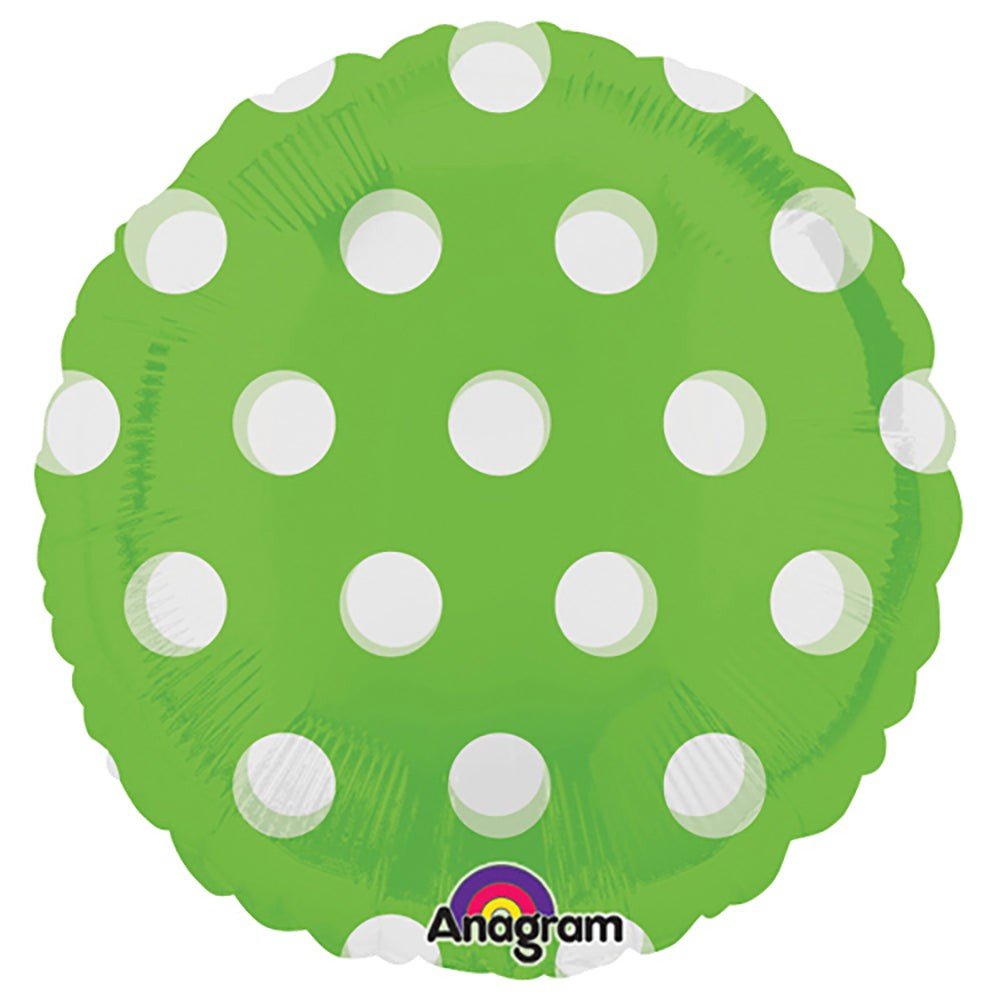 Foil Balloon 18 Inch Lime Dots