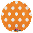 Orange Foil Balloon 18 Inch Round Dots