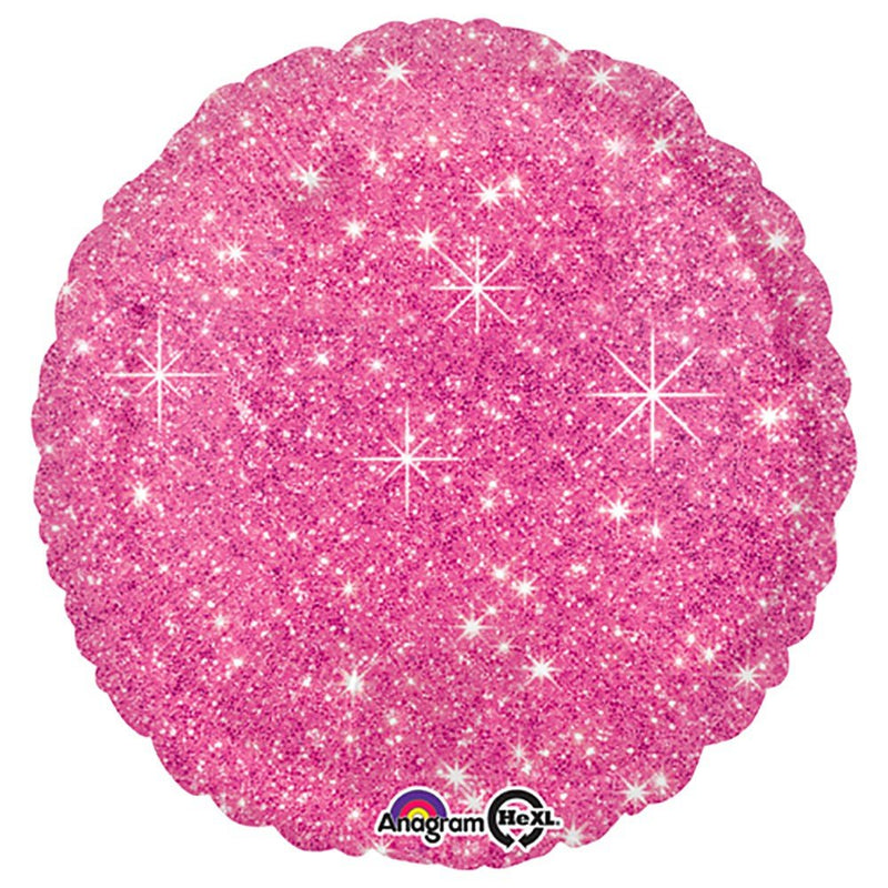 18 Inch Foil Balloon Faux Sparkle Hot Pink