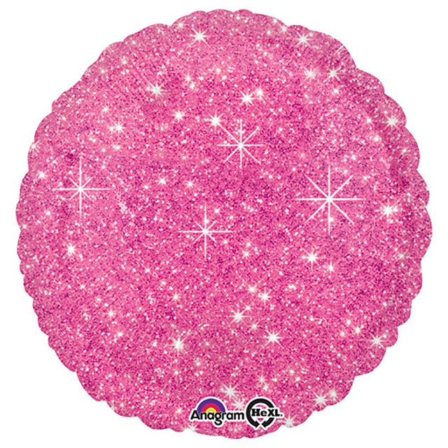 18 Inch Foil Balloon Faux Sparkle Hot Pink