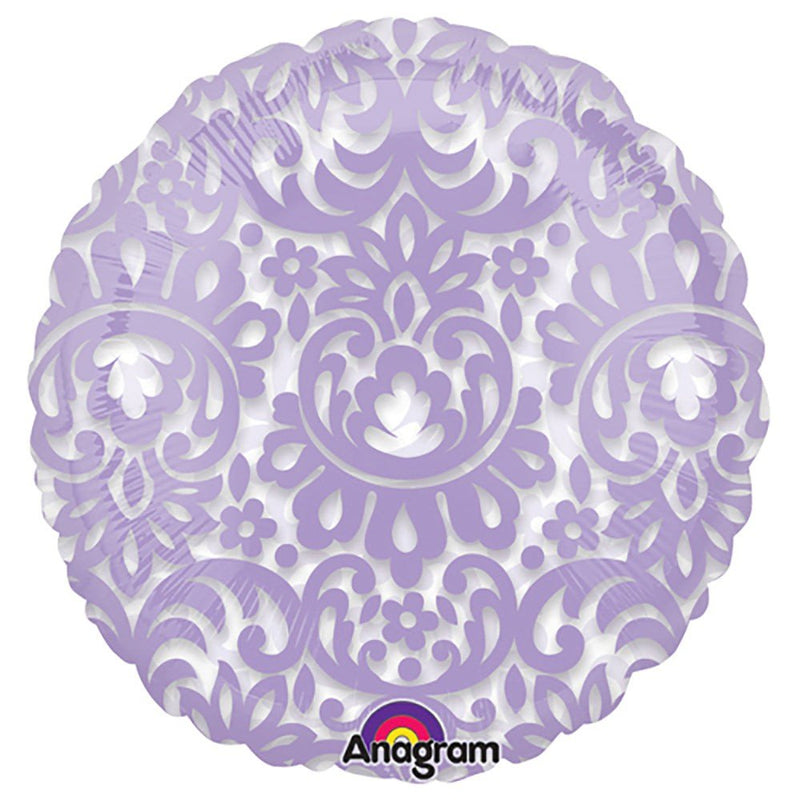 18 Inch Round Lilac Tapestry Foil Balloon