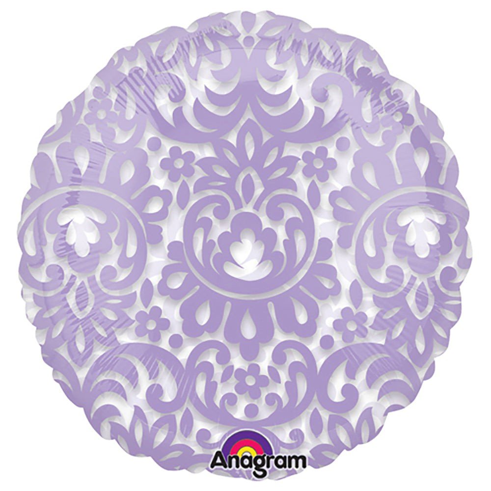 18 Inch Round Lilac Tapestry Foil Balloon