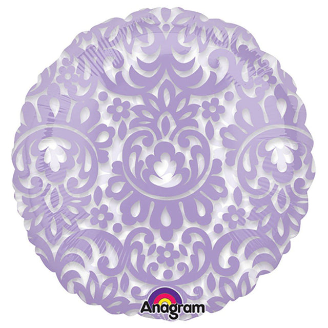 18 Inch Round Lilac Tapestry Foil Balloon
