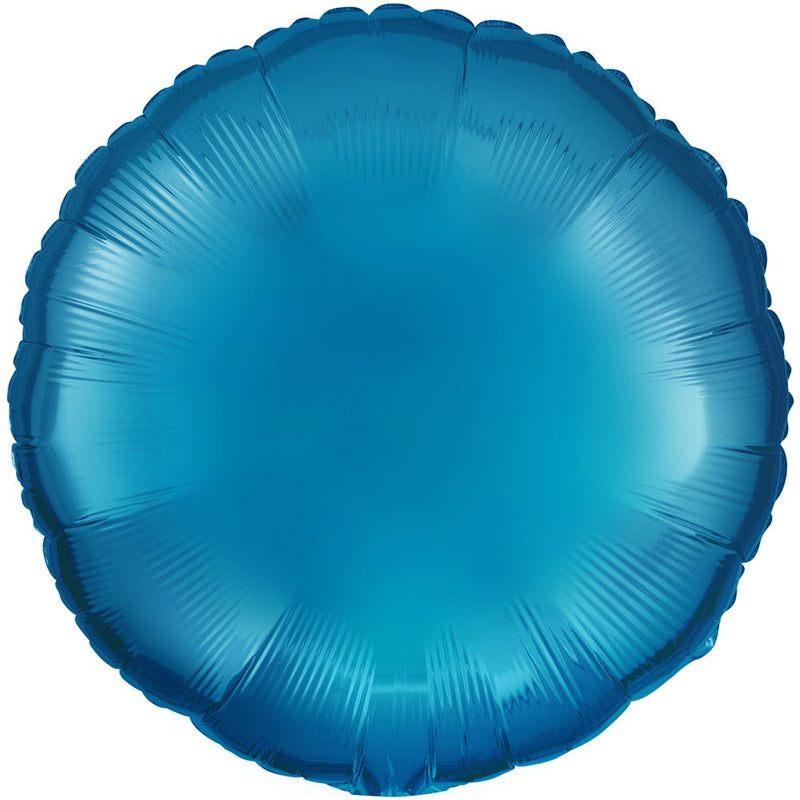 18 Inch Round Metallic Blue Foil Balloon