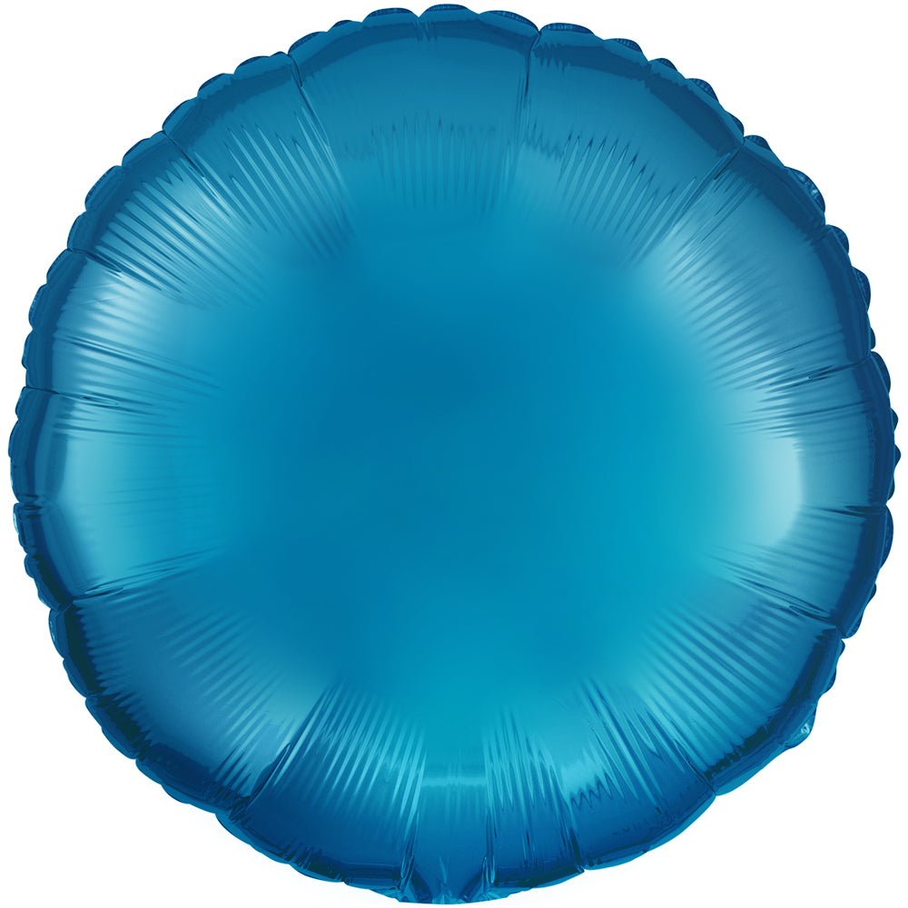 18 Inch Round Metallic Blue Foil Balloon