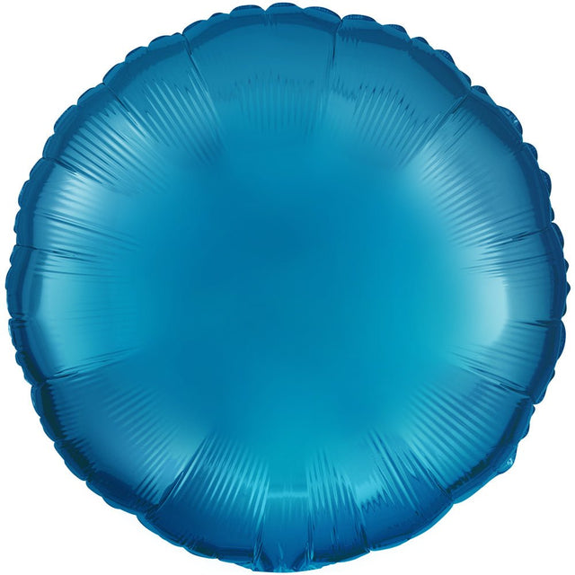 18 Inch Round Metallic Blue Foil Balloon