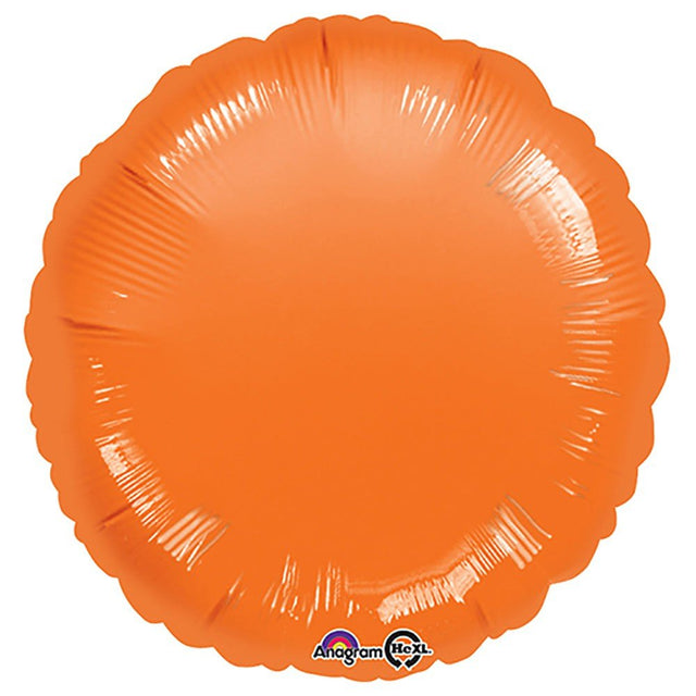 18 Inch Round Metallic Orange Foil Balloon