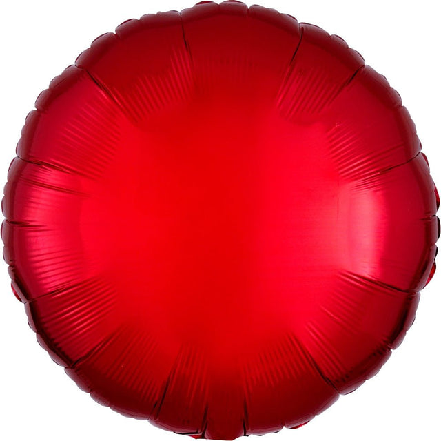 18 Inch Round Metallic Red Foil Balloon