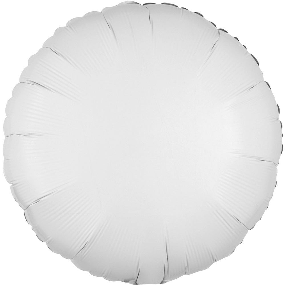 18 Inch Round Metallic White Foil Balloon