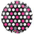 18 Inch Foil Balloon Pink & White Dots