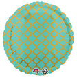 18 Inch Foil Balloon - Quatrefoil Robins Egg and Gold