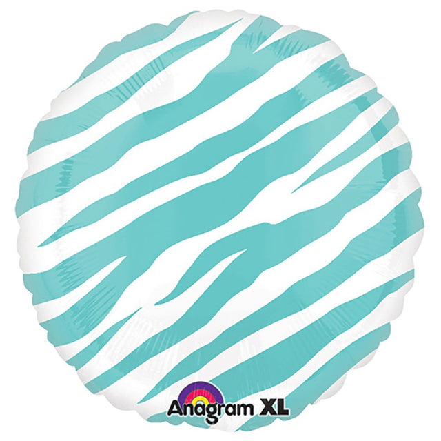 Foil Balloon 18 Inch Round Robins Egg Blue Zebra