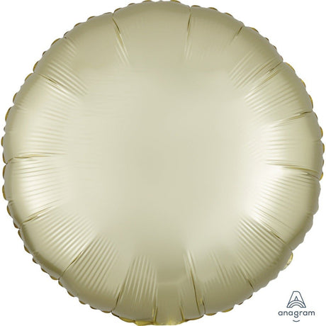 Foil Balloon 18 Inch Circle Satin Luxe Pastel Yellow