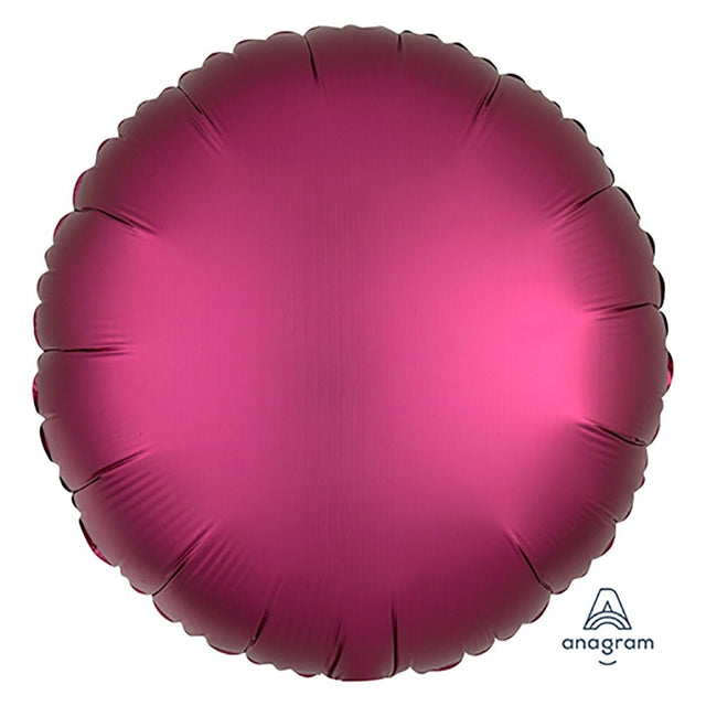 18 Inch Foil Circle Balloon - Satin Luxe Pomegranate
