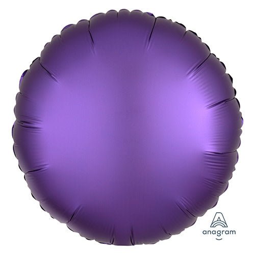 18 Inch Circle Satin Luxe Purple Royale Foil Balloon