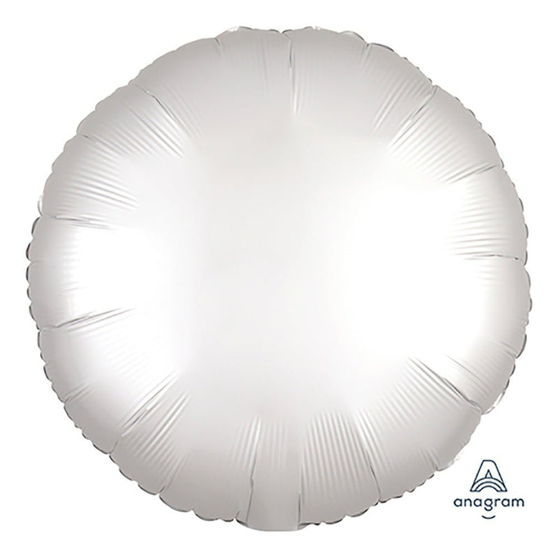 18 Inch Circle Satin Luxe White Satin Foil Balloon