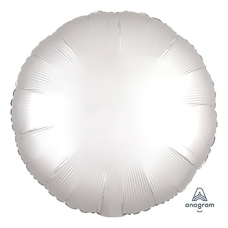 18 Inch Circle Satin Luxe White Satin Foil Balloon