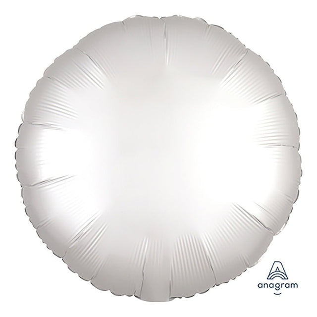 18 Inch Circle Satin Luxe White Satin Foil Balloon