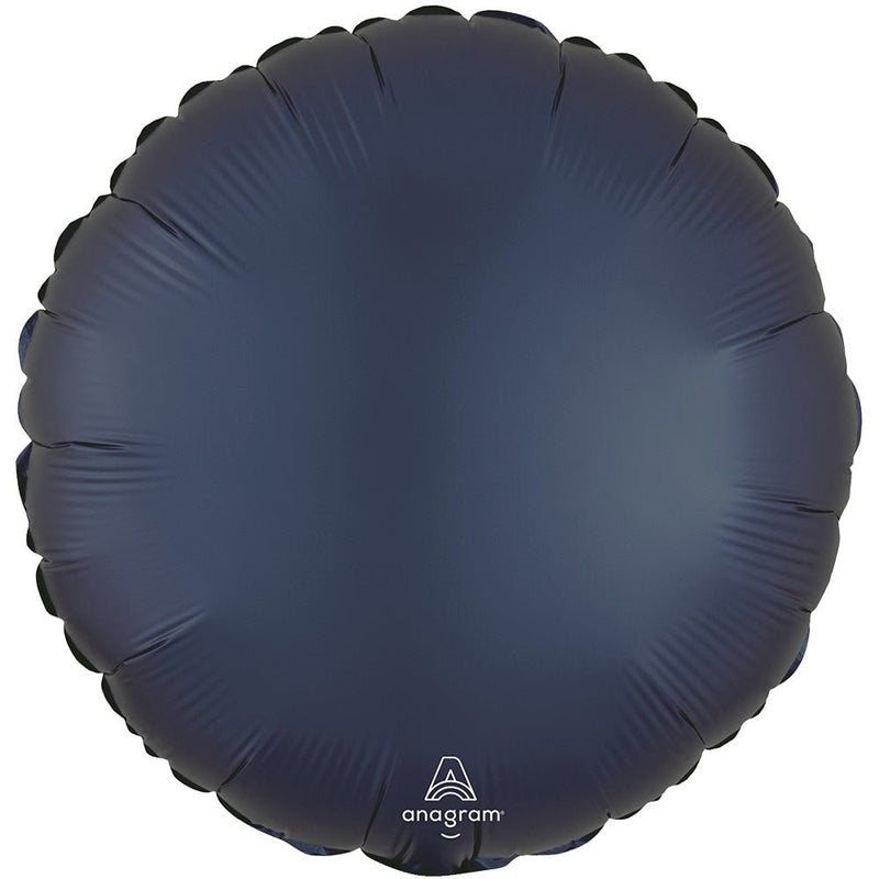 18 Inch Circle Satin True Navy Foil Balloon