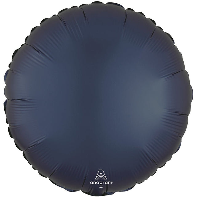 18 Inch Circle Satin True Navy Foil Balloon