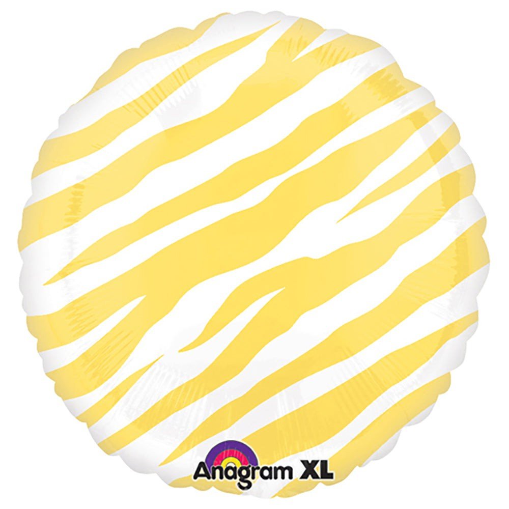 Foil Balloon Yellow Zebra 18 Inch
