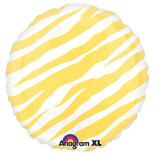 Foil Balloon Yellow Zebra 18 Inch