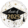 Graduation Foil Balloon Class of 2025 White Gold