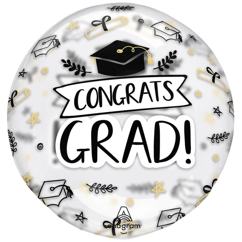 Graduation Balloon 18 Inch Clearz Clearly Sketched Grad