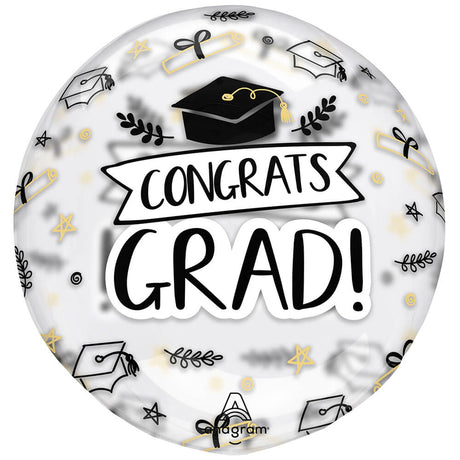 Graduation Balloon 18 Inch Clearz Clearly Sketched Grad