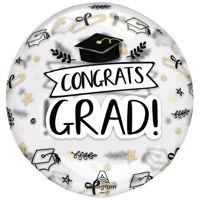 Graduation Balloon 18 Inch Clearz Clearly Sketched Grad