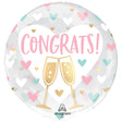 Plastic Balloon Congrats Hearts