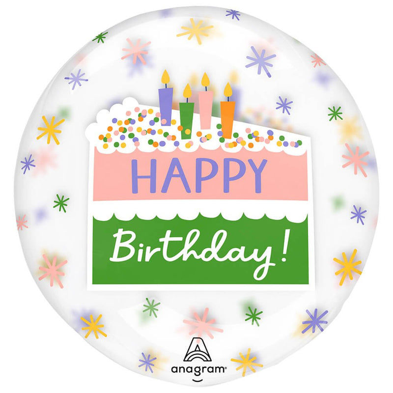 Plastic Balloon Happy Birthday Cake Slice