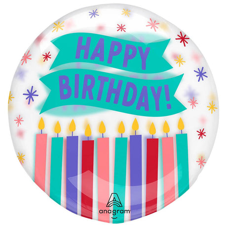 Plastic Balloon Happy Birthday Candles